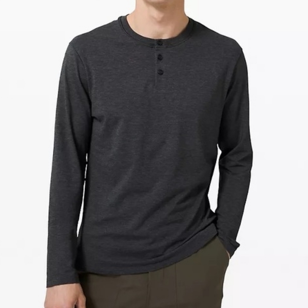 Lululemon 5 Year Basic Long Sleeve Henley Gray Size M